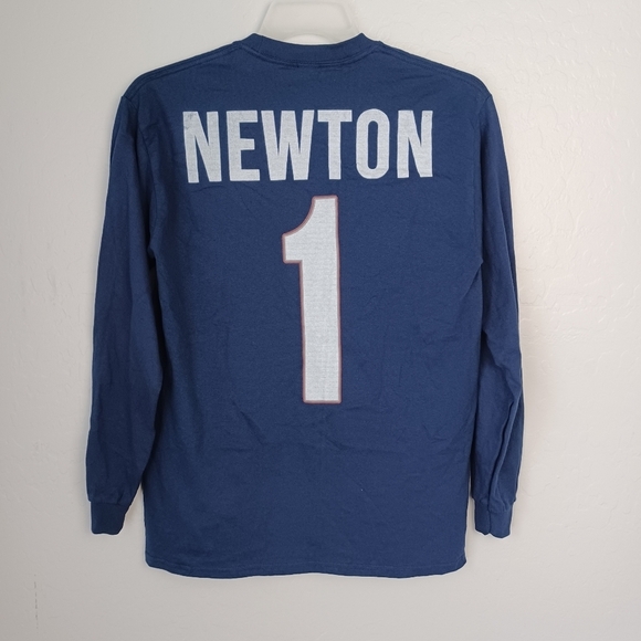 Cam Newton FOOTBALL Men's Shirt Long Sleeve M Blue - Picture 2 of 2